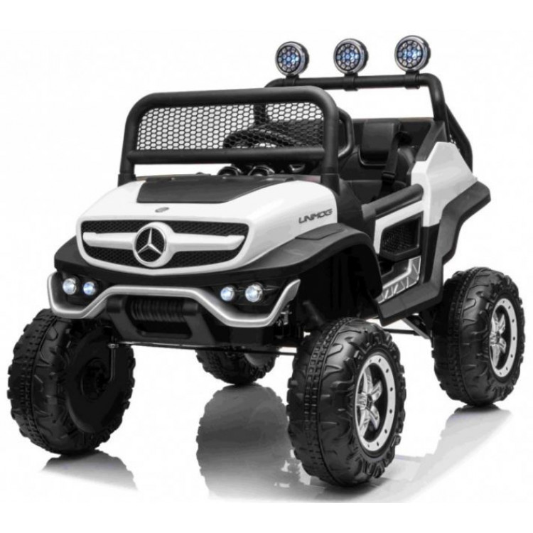 Elektrické autíčko - Mercedes UNIMOG - biele